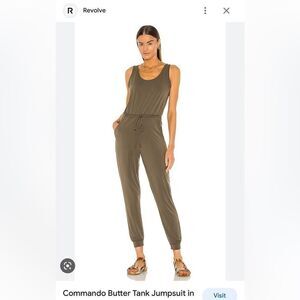 Commando Butter Tank Lounge Jumpsuit in Basil